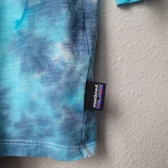 Patagonia 3/4 Sleeve Tie Dye Crew Neck Shirt Size In Large Turquoise Tie Dye - Picture 6 of 8